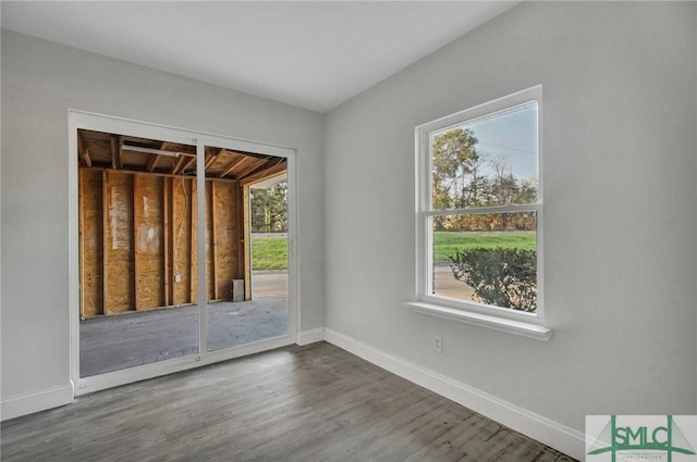 interior space featuring dark hardwood / wood-style flooring