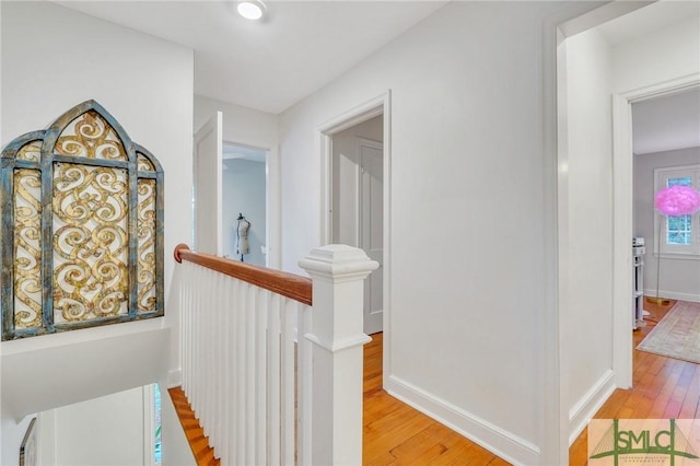 hallway with light wood-type flooring