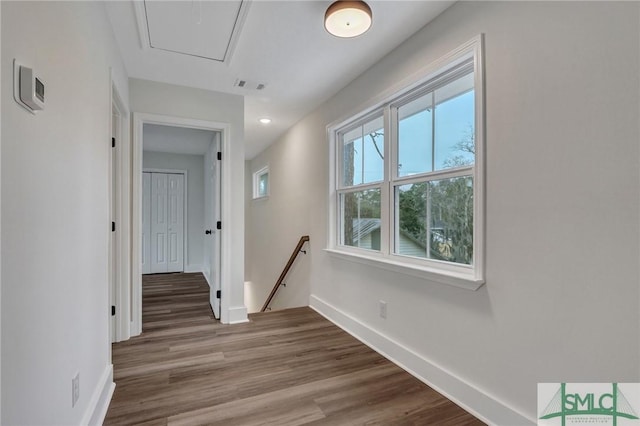 hall featuring hardwood / wood-style flooring