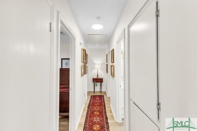 hall featuring light hardwood / wood-style flooring