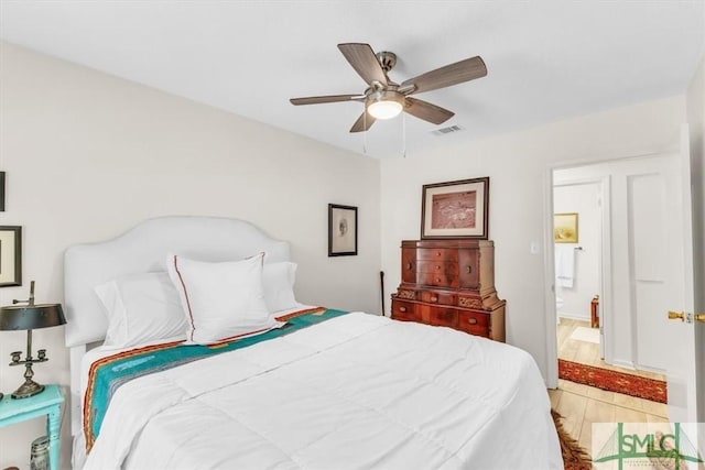 bedroom with ceiling fan