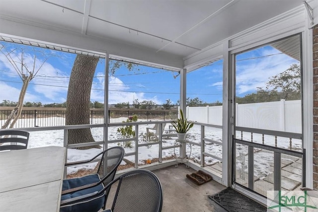 view of sunroom