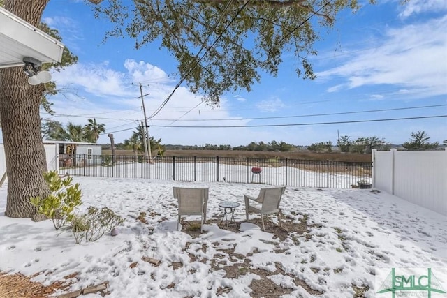 view of snowy yard