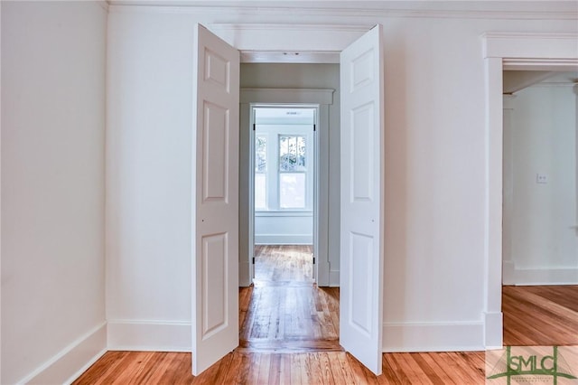 corridor featuring light hardwood / wood-style flooring