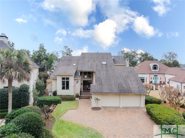 view of front of house with a garage