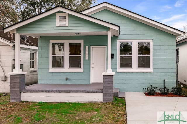 bungalow-style house featuring a porch