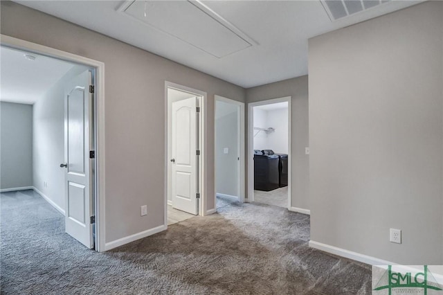 hallway with carpet