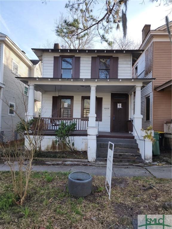 view of front of home with a porch