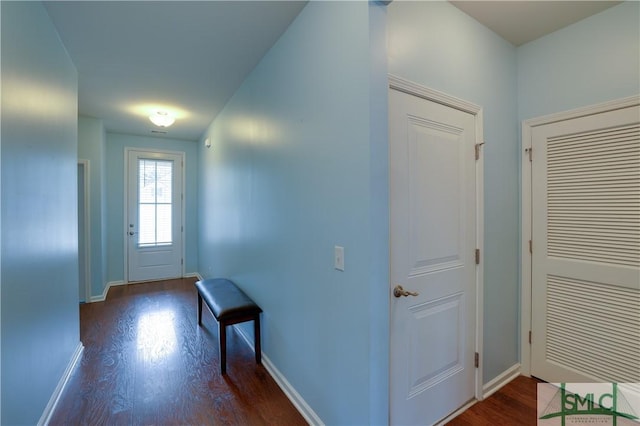 entryway featuring dark hardwood / wood-style floors