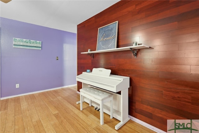 interior space with light hardwood / wood-style flooring