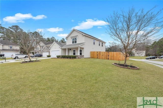 view of front of house with a front lawn