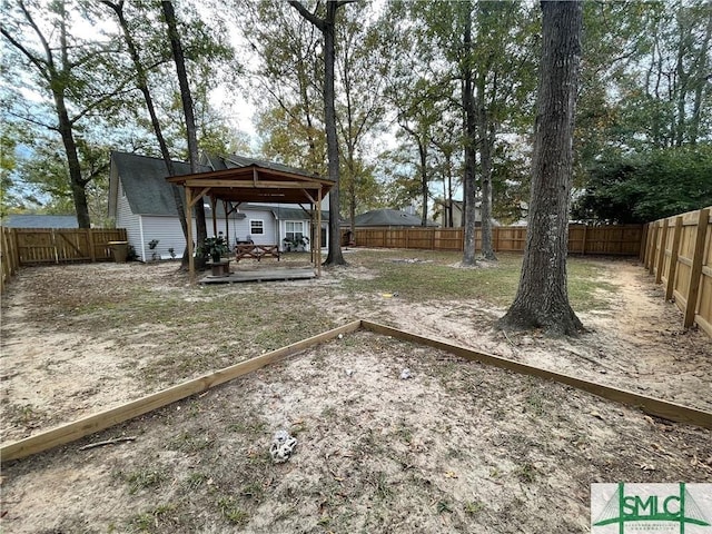 view of yard featuring a gazebo