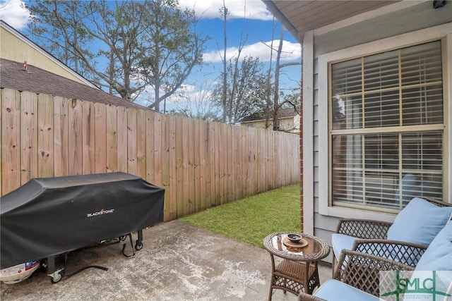 view of patio with grilling area