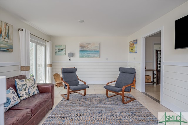 view of tiled living room