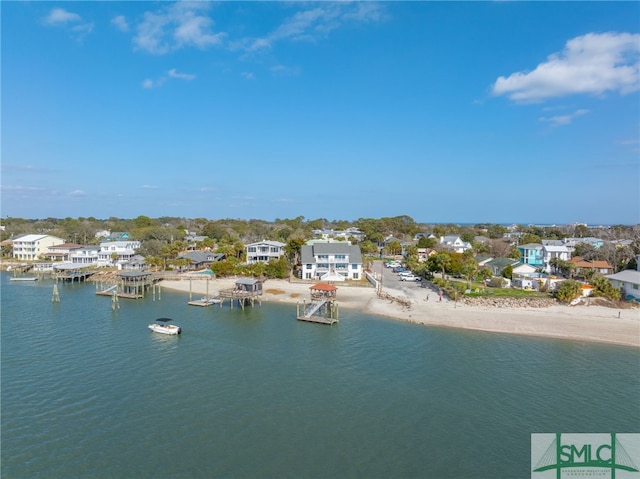 property view of water with a beach view