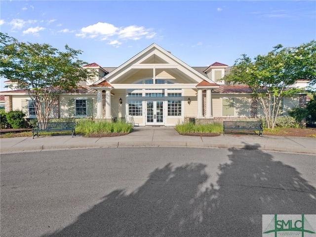 view of front of property featuring french doors