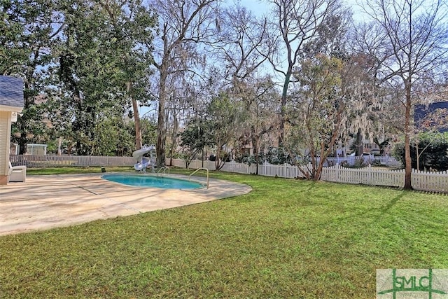 216 Olde Towne Rd, Savannah, GA 31410 - view of swimming pool featuring a water slide and a patio area