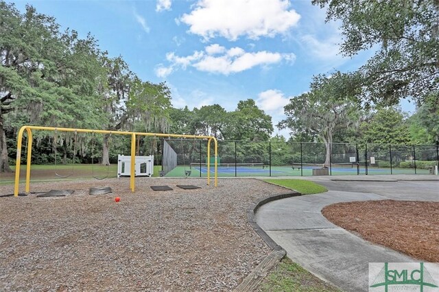 216 Olde Towne Rd, Savannah, GA 31410 - communal playground with a tennis court and view of scattered trees