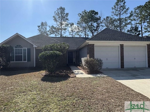 single story home featuring a garage