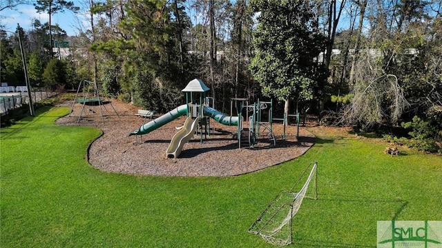 209 Mariners Way, Savannah, GA 31419 - community playground with a yard and view of wooded area