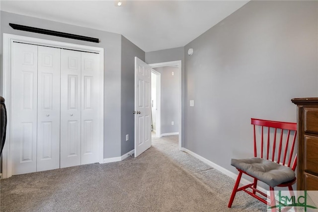 sitting room with light colored carpet