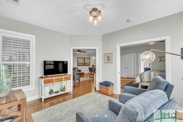 living room featuring hardwood / wood-style floors