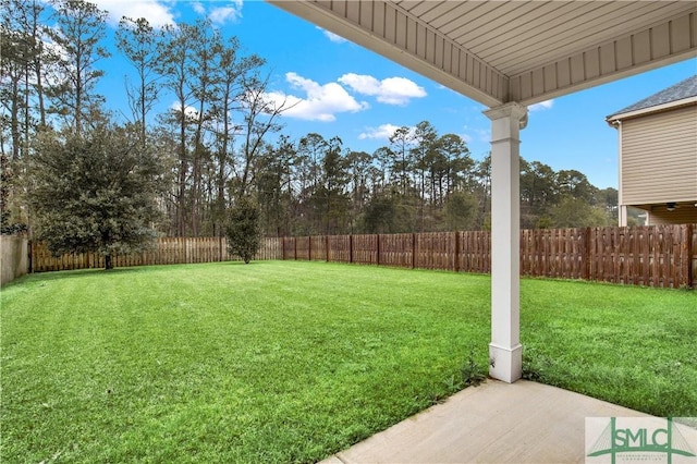 view of yard with a patio