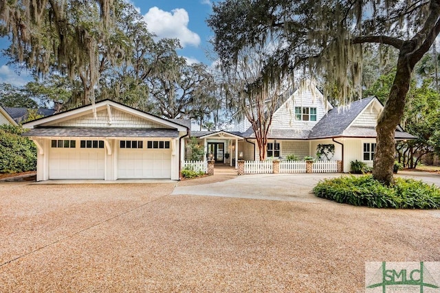 view of front of house with a garage