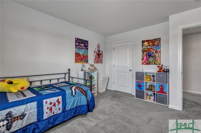 bedroom featuring carpet