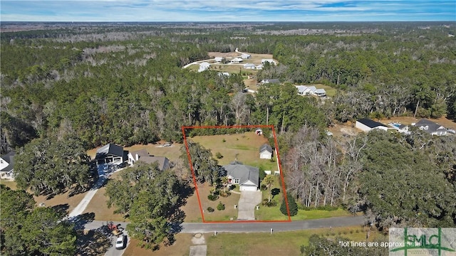 aerial view with a view of trees