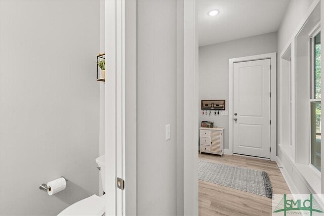 230 Blackjack Oak Dr W, Richmond Hill, GA 31324 - bathroom with wood finished floors and recessed lighting
