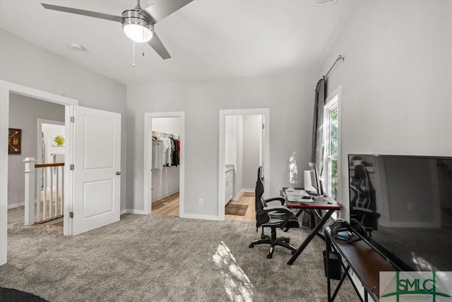 230 Blackjack Oak Dr W, Richmond Hill, GA 31324 - office area with carpet and ceiling fan