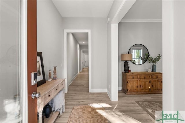 230 Blackjack Oak Dr W, Richmond Hill, GA 31324 - hall featuring light wood-style floors and baseboards
