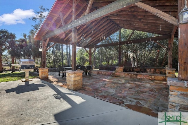 106 Commodore Dr, Savannah, GA 31410 - view of patio / terrace with a gazebo, outdoor dining space, and area for grilling