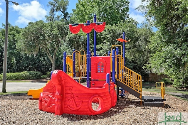 view of community jungle gym