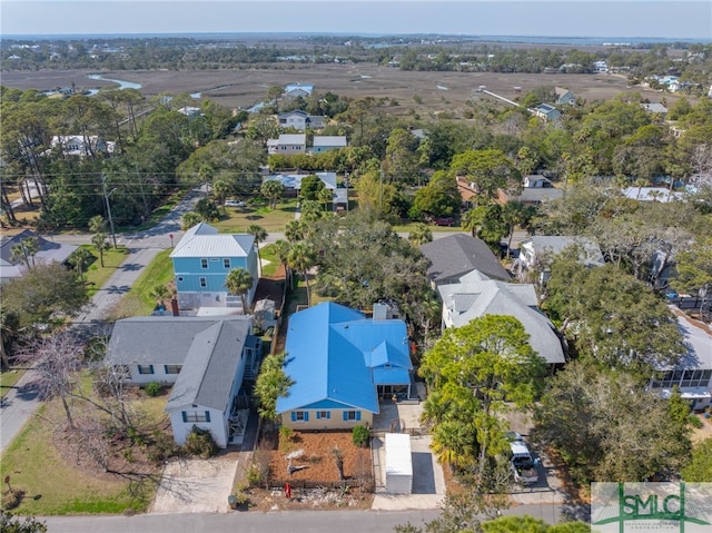 aerial view with a residential view