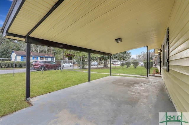 view of patio / terrace featuring fence