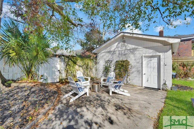 view of patio / terrace with fence