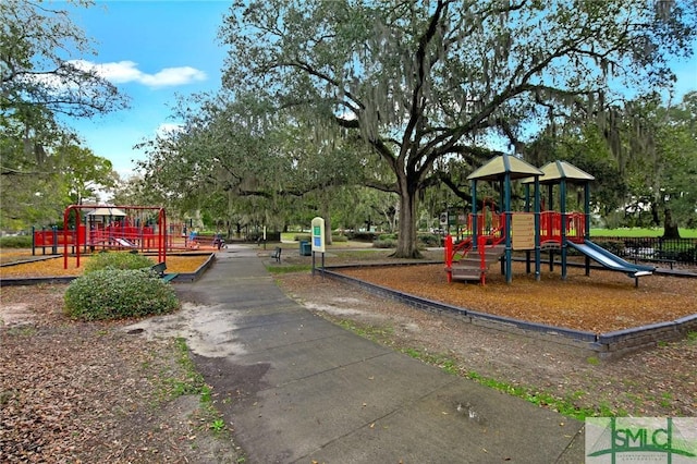 view of community jungle gym