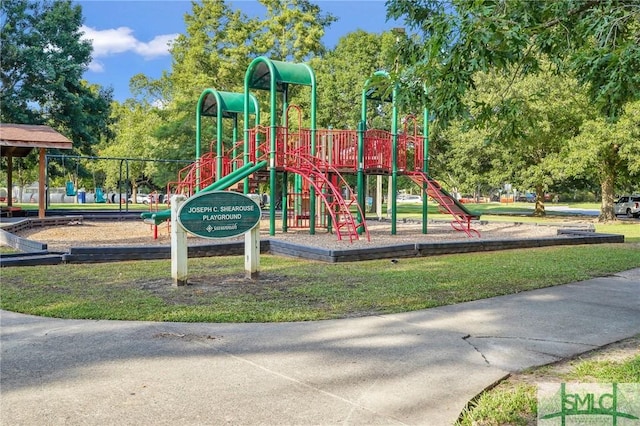 view of community jungle gym