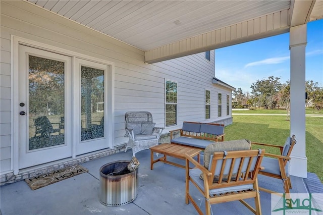 view of patio / terrace with an outdoor living space