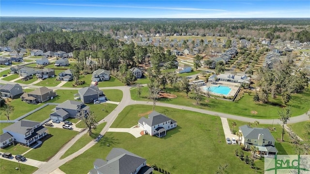 birds eye view of property featuring a residential view