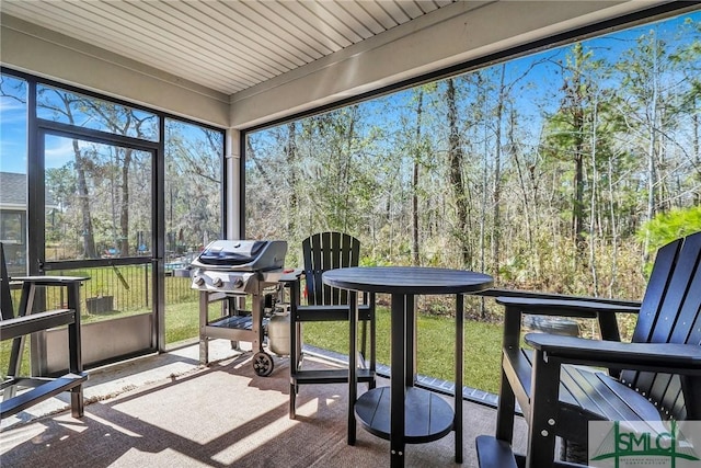 view of sunroom