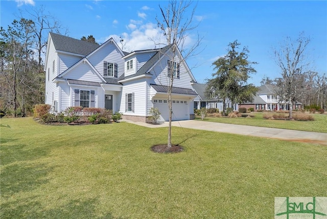 185 Trail Creek Ln, Savannah, GA 31405 - traditional home with a garage, brick siding, concrete driveway, and a front yard