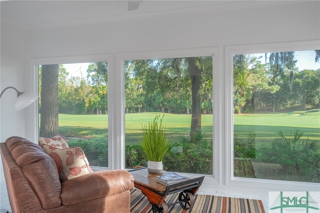 sunroom / solarium with a healthy amount of sunlight