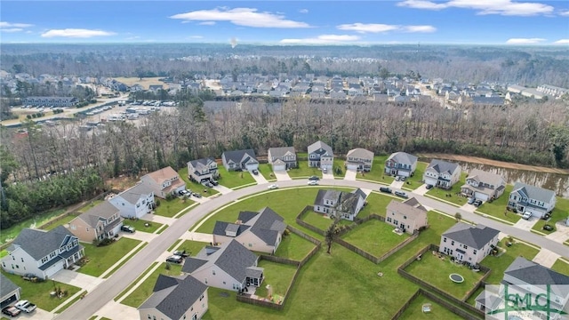 drone / aerial view with a residential view