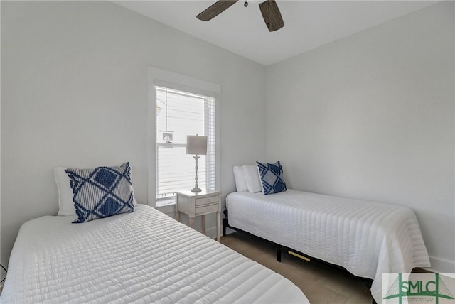 bedroom with a ceiling fan