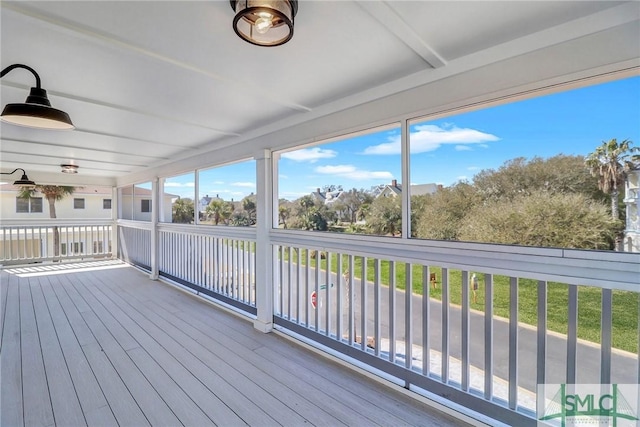 view of unfurnished sunroom