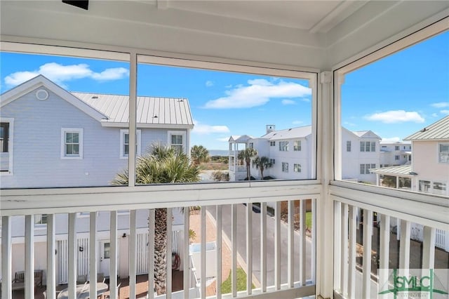 balcony featuring a residential view