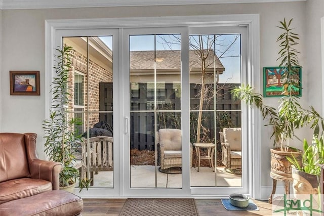 entryway featuring wood finished floors